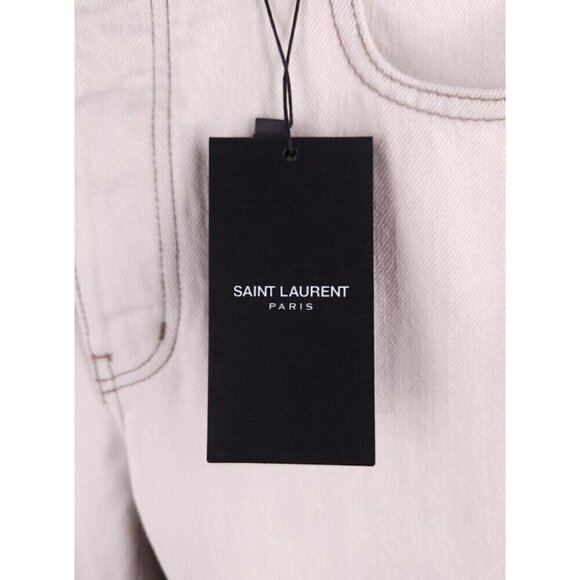 Saint Laurent Paris D18 M/SL-LW Jeans 34 Mens Off White Defect New - Picture 9 of 16